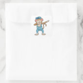 Monkey als Mechanisch op Hip Hop Dance Dab Vierkante Sticker (Tas)