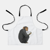 Monkey als Nerd met Boek Schort (Voorkant)
