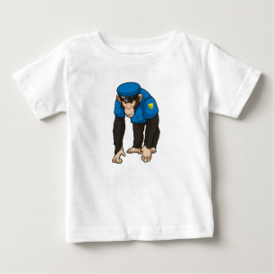 Monkey als politieagent met uniform