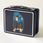 Monkey als politieagent met uniform (Achterkant)