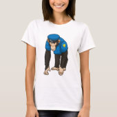 Monkey als politieagent met uniform t-shirt (Voorkant)