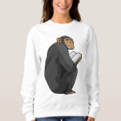 Monkey as Nerd with Book Trui (Voorkant)