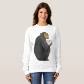 Monkey as Nerd with Book Trui (Voorkant volledig)