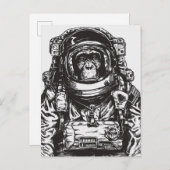 Monkey Astronaut Briefkaart (Voorkant / Achterkant)