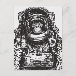 Monkey Astronaut Briefkaart