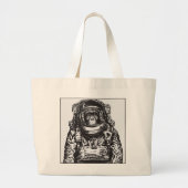 Monkey Astronaut Grote Tote Bag (Voorkant)