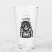 Monkey Astronaut | Jouw namen toevoegen Glas (Achterkant)