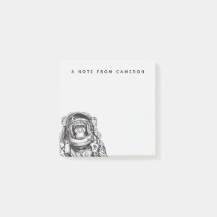 Monkey Astronaut Jouw namen toevoegen Post-it® Notes