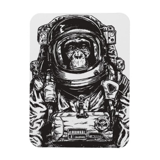 Monkey Astronaut Magneet (Verticaal)