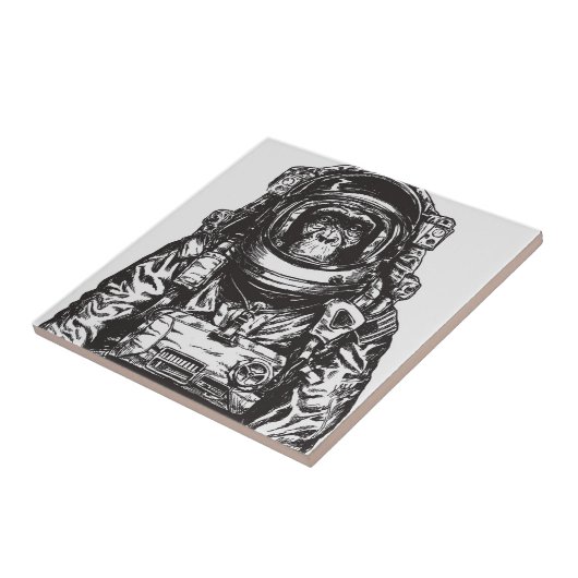 Monkey Astronaut Tegeltje (Zijkant)