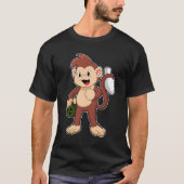 Monkey at Bowling with Bowling ball T-shirt (Voorkant)