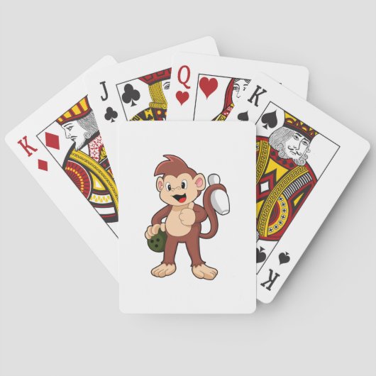 Monkey at Bowling with Bowling Pokerkaarten (Achterkant)
