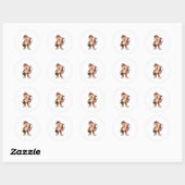 Monkey at Bowling with Bowling Ronde Sticker (Vel)