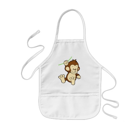 Monkey baby apron kinder schort (Voorkant)