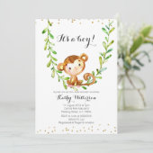 Monkey Baby Boy Shower Invitation (Debout devant)
