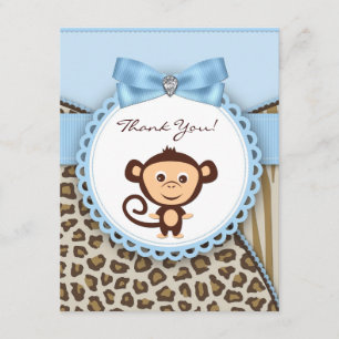 Monkey Baby shower - Bedankt kaarten