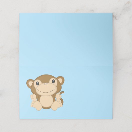 Monkey Baby shower Blue (Buitenkant ongevouwen)