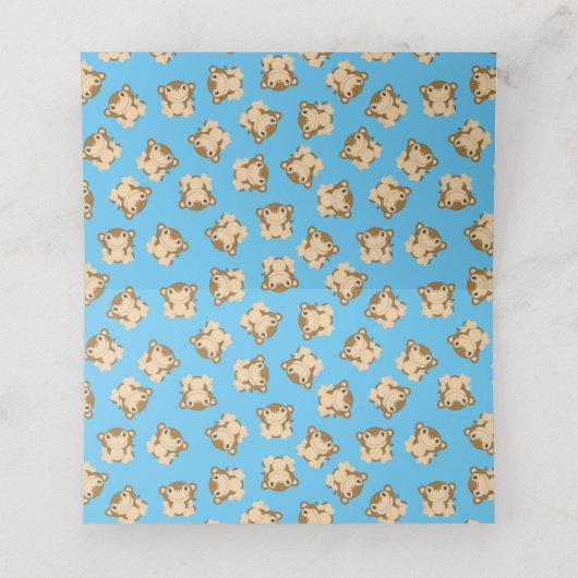 Monkey Baby shower Blue (Binnenkant ongevouwen)
