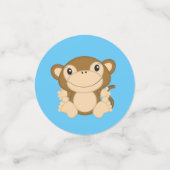 Monkey Baby shower Blue Confetti (Kleine voorkant)