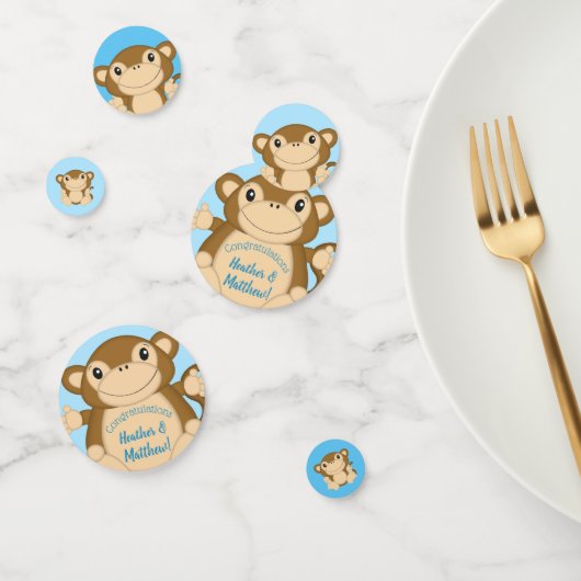 Monkey Baby shower Blue Confetti (Groep)