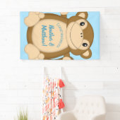 Monkey Baby shower Blue Spandoek (Insitu)