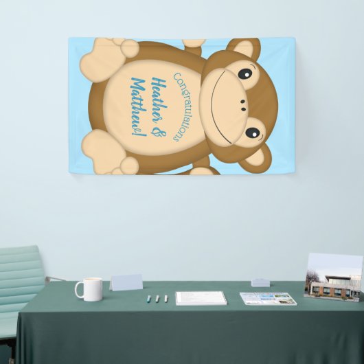 Monkey Baby shower Blue Spandoek (Beurs)