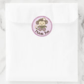Monkey Baby shower Dank u labels / zegels CJ-O #04 (Tas)