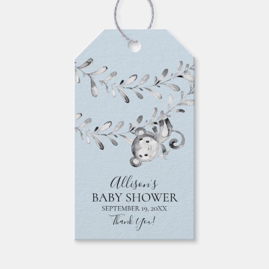 Monkey Baby shower Favor Gift Label Cadeaulabel (Voorkant)