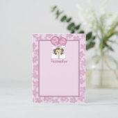 Monkey Baby shower FLAT#2 Dank u ORCHID Bedankkaart (Staand voorkant)