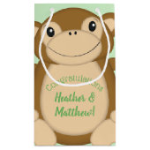 Monkey Baby shower Green Klein Cadeauzakje (Achterkant)