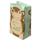 Monkey Baby shower Green Klein Cadeauzakje (Achterkant Gekanteld)