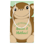 Monkey Baby shower Green Klein Cadeauzakje (Voorkant)