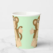 Monkey Baby shower Green Papieren Bekers (Links)