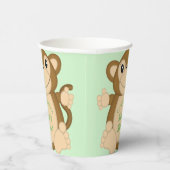 Monkey Baby shower Green Papieren Bekers (Rechts)