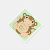Monkey Baby shower Green Servet (Hoek)