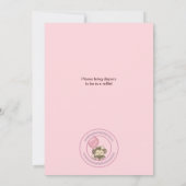 Monkey Baby shower Invitation CJ PINK Kaart (Achterkant)