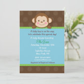 Monkey Baby Shower Invitations Garçon (Debout devant)