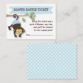 Monkey Baby shower Luier Raffle Ticket Insert Informatiekaartje (Voorkant / Achterkant)