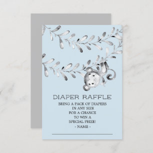 Monkey Baby shower Luier Raffle Ticket Kaart
