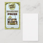 Monkey Baby shower LUIER RAFFLE TICKETS CA-Blue Informatiekaartje (Voorkant / Achterkant)