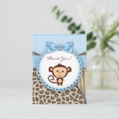 Monkey Baby shower Merci Cartes (Debout devant)