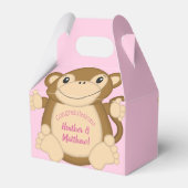 Monkey Baby shower Roze Bedankdoosjes (Achterkant)