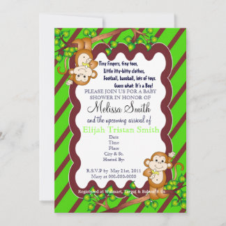 Monkey Baby Shower-uitvindingen zwemmen Kaart