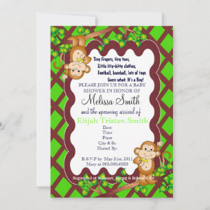 Monkey Baby Shower-uitvindingen zwemmen Kaart