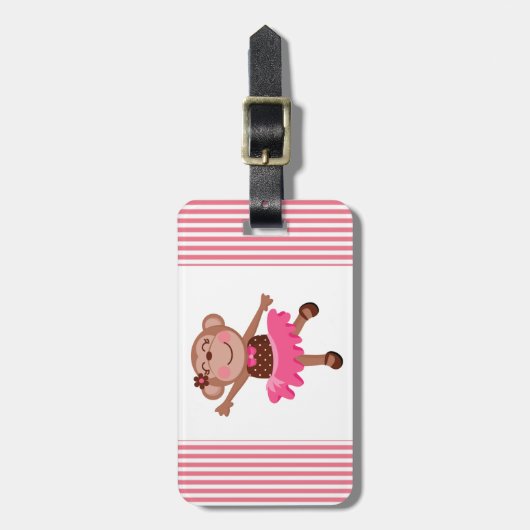 Monkey Ballerina Bagagelabel (Voorkant verticaal)