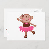 Monkey Ballerina Briefkaart (Voorkant / Achterkant)