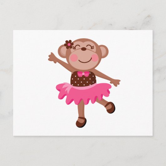 Monkey Ballerina Briefkaart (Voorkant)