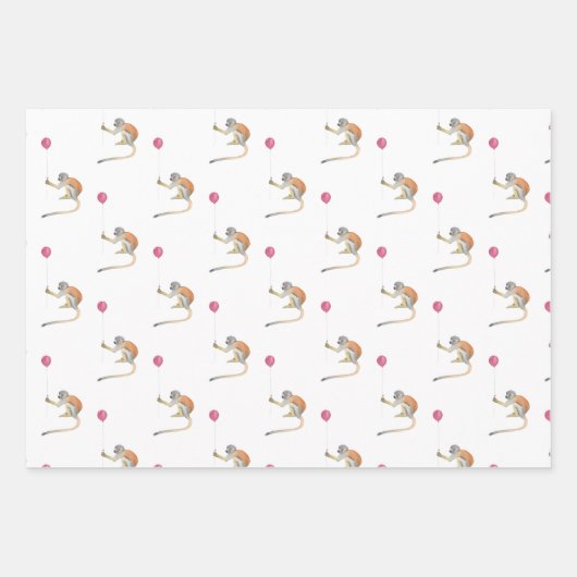 Monkey Balloon Party Cadeaupapier Set - Tonkinson (Voorkant 2)