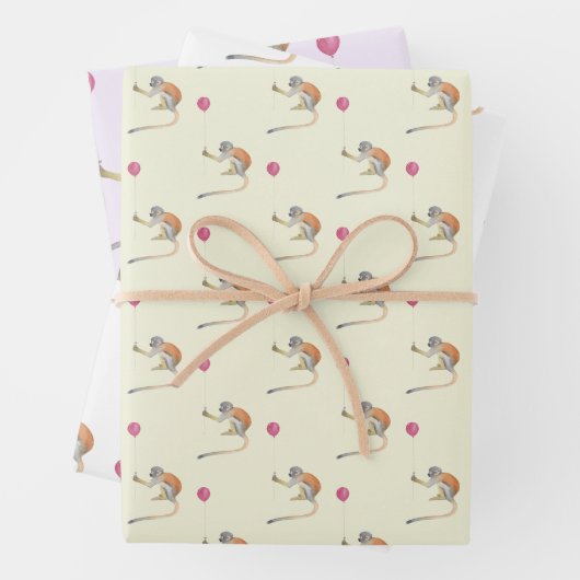 Monkey Balloon Party Cadeaupapier Set - Tonkinson (In situ)