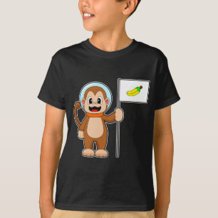 Monkey Banana Astronautenruimte T-shirt